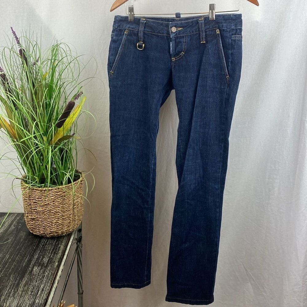 Dsquared2 Woman's Blue Low Rise Straight Leg Jeans 42 (32 Waist) - Picture 1 of 5